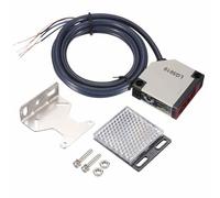 MECCANIXITY E3JK-R4M1 Capteur photoélectrique, 3 A 12-24 VDC V Réflexion spéculaire Kit de capteur photoélectrique 5 lignes Distance de détection 0,7-4 m NPN/PNP NC+NO pour industriel (blanc)