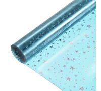 MECCANIXITY Film en vinyle holographique transparent holographique en PVC imperméable pour sacs à main, nœuds, boucles d'oreilles, loisirs créatifs, 30,5 x 121,9 cm, bleu