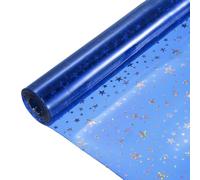 MECCANIXITY Film vinyle holographique transparent holographique en PVC imperméable pour sacs à main, nœuds, boucles d'oreilles, loisirs créatifs, 30,5 x 122,9 cm, bleu foncé