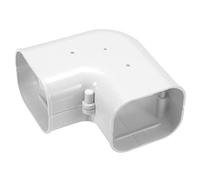 MECCANIXITY Housse de ligne décorative en PVC 0,1 m L x 7,6 cm L Tube plat coudé pour climatiseur, pompe à chaleur (blanc)