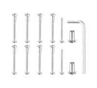 MECCANIXITY Lot de 10 boulons hexagonaux à six pans creux pour boulons de reliure en acier au carbone avec clé hexagonale pour meubles de scrapbooking en cuir de 8 mm de diamètre M6 x 70 mm