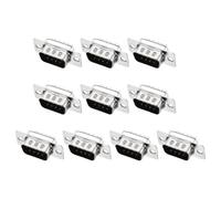 MECCANIXITY Lot de 10 connecteurs DB9 mâles à souder, adaptateur série D-Sub RS232 2 rangées 9 broches pour équipement mécanique, ordinateurs CNC, noir