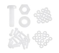 MECCANIXITY Lot de 15 vis à tête ronde cruciforme en nylon PA66 M6 x 20 mm, écrous hexagonaux, rondelles plates, assortiment de boulons métriques à filetage complet pour assemblage de machine à faire