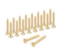 MECCANIXITY Lot de 18 vis à bois M3,5 x 25 mm en laiton à tête plate auto-taraudeuse rapide en métal pour appareils électroménagers d'intérieur, meubles de travail du bois