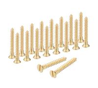 MECCANIXITY Lot de 18 vis à bois, M3,5 x 30 mm, en laiton, tête plate auto-taraudeuse, auto-taraudeuse, pour appareils électroménagers, meubles, travail du bois
