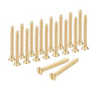 MECCANIXITY Lot de 18 vis à bois, M3,5 x 35 mm, en laiton, tête plate auto-taraudeuse, auto-taraudeuse, pour appareils électroménagers, meubles, travail du bois