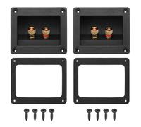 MECCANIXITY Lot de 2 bornes carrées de 7,6 cm pour caisson de basses à 2 voies, double borne de liaison, prise jack à ressort pour haut-parleurs stéréo de voiture