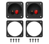 MECCANIXITY Lot de 2 bornes de boîtier de haut-parleur de 6,7 cm, connecteur de prise de caisson de basses à 2 voies, double borne de liaison, prise jack à ressort pour haut-parleur stéréo de voiture