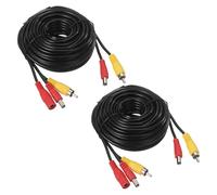 MECCANIXITY Lot de 2 câbles d'extension vidéo AV RCA 10 m, vidéo RCA 2 en 1 et cordon d'alimentation CC