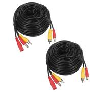 MECCANIXITY Lot de 2 câbles d'extension vidéo AV RCA 15 m, vidéo RCA 2 en 1 et cordon d'alimentation CC