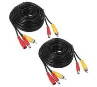 MECCANIXITY Lot de 2 câbles d'extension vidéo AV RCA de 6 m, vidéo RCA 2 en 1 et cordon d'alimentation CC