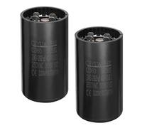 MECCANIXITY Lot de 2 condensateurs de course de moteur CD60, 243-292uf/MFD AC250V, condensateur de démarrage de course 50-60 Hz, universel pour moteur électrique, noir, 46 x 86 mm
