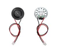 MECCANIXITY Lot de 2 petits haut-parleurs 8 Ohm, 0,5 W 20 mm de diamètre, coque en métal, aimant rond avec fil de terminal de 100 mm, micro interne pour DVD, EVD, mini haut-parleur audio domestique