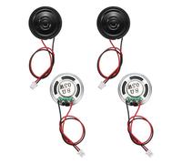 MECCANIXITY Lot de 2 petits haut-parleurs 8 Ohm, 0,5 W 23 mm de diamètre, coque en métal rond aimant avec fil terminal de 100 mm micro interne pour DVD, EVD, mini haut-parleur audio domestique