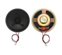 MECCANIXITY Lot de 2 petits haut-parleurs 8 Ohm, 0,5 W 57 mm de diamètre, coque en métal, aimant rond avec fil terminal de 100 mm, micro interne pour DVD, EVD, mini haut-parleur audio domestique