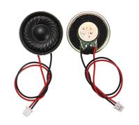 MECCANIXITY Lot de 2 petits haut-parleurs 8 Ohm, 1 W 23 mm de diamètre, coque en métal, aimant rond avec fil de terminal de 100 mm, micro interne pour DVD, EVD, mini haut-parleur audio domestique