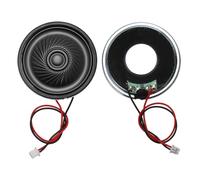 MECCANIXITY Lot de 2 petits haut-parleurs 8 Ohm, 1 W 40 mm de diamètre, coque en métal, aimant rond avec fil de terminal de 100 mm, micro interne pour DVD, EVD, mini haut-parleur audio domestique