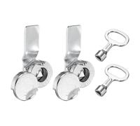 MECCANIXITY Lot de 2 verrous à came tubulaire, cylindre de 1,6 cm de long en alliage de zinc triangulaire avec couvercle étanche pour boîte aux lettres électrique avec clés (argenté, lot de 2)