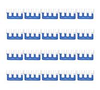 MECCANIXITY Lot de 20 borniers de type fourche, 4 positions 15 A 400 V, bloc de démarrage pré-isolé coupable TB-1504 pour machines d'ateliers d'usine, bleu