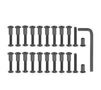 MECCANIXITY Lot de 20 boulons hexagonaux à six pans creux pour vis de reliure pour trou de 8 mm de diamètre mâle M6 x 30 mm en acier au carbone avec clé pour scrapbooking en cuir, oxyde noir