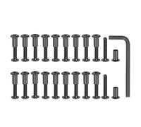 MECCANIXITY Lot de 20 boulons hexagonaux à six pans creux pour vis de reliure pour trou de 8 mm de diamètre mâle M6 x 25 mm en acier au carbone avec clé pour scrapbooking en cuir, oxyde noir