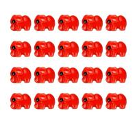 MECCANIXITY Lot de 20 perles en porcelaine en forme d'éléphant faites à la main - Perles colorées en céramique avec trous de 2 mm pour la fabrication de bijoux et bracelets - Rouge