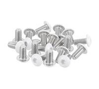 MECCANIXITY Lot de 20 vis à tête hexagonale M4-0,7 x 8 mm en acier inoxydable 304 pour meubles et appareils électriques, finition brillante, blanc