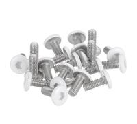 MECCANIXITY Lot de 20 vis auto-taraudeuses à tête hexagonale M4-0,7 x 10 mm, en acier inoxydable 304, finition brillante, pour meubles et appareils électriques, blanc