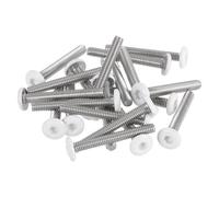 MECCANIXITY Lot de 20 vis auto-taraudeuses à tête hexagonale M4-0,7 x 30 mm, en acier inoxydable 304, filetage complet, finition brillante, pour meubles et appareils électriques, blanc