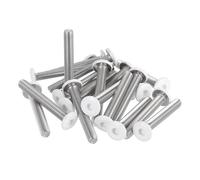 MECCANIXITY Lot de 20 vis auto-taraudeuses à tête hexagonale M5-0,8 x 35 mm, en acier inoxydable 304, finition brillante, pour meubles et appareils électriques, blanc