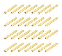 MECCANIXITY Lot de 28 écrous de couplage ronds en laiton, M2 x 25 mm, filetage femelle hexagonal, écrous d'espacement pour carte mère PCB (doré, lot de 28)