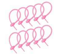 MECCANIXITY Lot de 30 attaches éclair réutilisables en silicone de 15,2 cm, tout usage, attaches de câble, attaches à pain, attaches torsadées ménagères, réutilisables (rose)