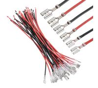 MECCANIXITY Lot de 30 cosses à sertir femelles avec manchon isolant 2,8 mm/4,8 mm/6,30 mm, assortiment de connecteurs rapides femelles avec fils de 20 cm, coque ignifuge