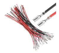 MECCANIXITY Lot de 30 cosses à sertir femelles avec manchon isolant de 4,8 mm, kit d'assortiment de connecteurs rapides femelles avec fils de 20 cm, coque ignifuge