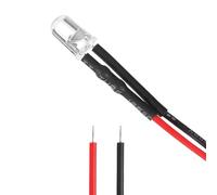 MECCANIXITY Lot de 30 diodes électroluminescentes LED 5 mm 3-6 V 20 mA Vert | Ampoule LED pré-câblée à diode lumineuse pour composants de circuit électronique