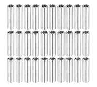 MECCANIXITY Lot de 30 écrous d'accouplement ronds, filetage femelle M4 x 0,7 mm, filetage femelle 20 mm, tige de connecteur à tige ronde filetée, écrou, matériel de fixation, argent