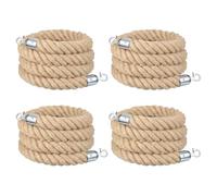MECCANIXITY Lot de 4 cordes en jute tressées de 2,7 m x 3,8 cm avec mousquetons, barrière de ligne de contrôle de la foule pour cinéma, grandes ouvertures, célébrations d'hôtel
