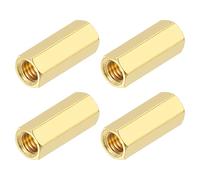 MECCANIXITY Lot de 4 écrous de couplage hexagonaux en laiton, M6 x 20 mm, filetage femelle pour carte mère PCB (doré, lot de 4)