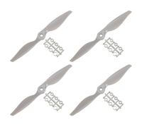 MECCANIXITY Lot de 4 hélices télécommandées avec 2 pales d'hélices Gris 17,8 x 12,7 cm avec anneaux adaptateurs pour avion électrique