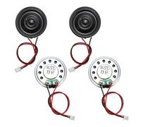 MECCANIXITY Lot de 4 petits haut-parleurs 8 Ohm, 0,5 W 28 mm de diamètre, coque en métal, aimant rond avec fil de terminal de 100 mm, micro interne pour DVD, EVD, mini haut-parleur audio domestique