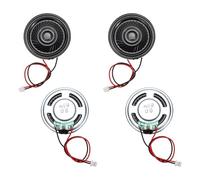 MECCANIXITY Lot de 4 petits haut-parleurs 8 Ohm, 0,5 W 36 mm de diamètre, coque en métal, aimant rond avec fil de terminal de 100 mm, micro interne pour DVD, EVD, mini haut-parleur audio domestique