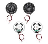 MECCANIXITY Lot de 4 petits haut-parleurs 8 Ohm, 0,5 W 40 mm de diamètre, coque en métal rond aimant avec fil terminal de 100 mm micro interne pour DVD, EVD, mini haut-parleur audio domestique