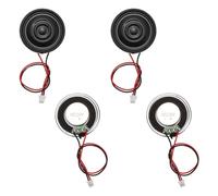 MECCANIXITY Lot de 4 petits haut-parleurs 8 Ohm, 2 W 36 mm de diamètre, coque en métal, aimant rond avec fil de terminal de 100 mm, micro interne pour DVD, EVD, mini haut-parleur audio domestique