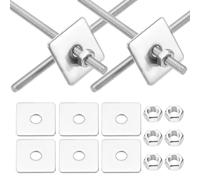 MECCANIXITY Lot de 4 tiges entièrement filetées M3 x 150 mm, tiges filetées en acier inoxydable 304, filetage à droite avec écrou rondelle carrée pour ancrage structurel, vis de fixation