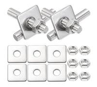 MECCANIXITY Lot de 4 tiges entièrement filetées M8 x 45 mm, tiges filetées en acier inoxydable 304, filetage à droite avec écrou rondelle carrée pour ancrage structurel, vis de fixation