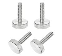 MECCANIXITY Lot de 4 vis moletées à tête plate M5 x 20 mm en acier inoxydable 304 entièrement fileté pour boîtiers d'ordinateur, cartes graphiques, argent