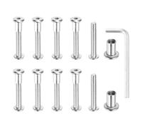 MECCANIXITY Lot de 5 boulons hexagonaux à six pans creux pour vis de reliure de 8 mm de diamètre mâle M8 x 45 mm en acier au carbone avec clé hexagonale pour cuir, scrapbooking, meubles