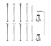 MECCANIXITY Lot de 5 boulons hexagonaux à six pans creux pour vis de reliure de 8 mm de diamètre mâle M8 x 100 mm en acier au carbone avec clé hexagonale pour cuir, scrapbooking, meubles