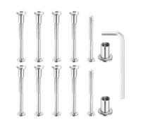 MECCANIXITY Lot de 5 boulons hexagonaux à six pans creux pour vis de reliure de 8 mm de diamètre mâle M8 x 70 mm en acier au carbone avec clé hexagonale pour cuir, scrapbooking, meubles