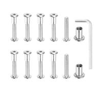 MECCANIXITY Lot de 5 boulons hexagonaux à six pans creux pour vis de reliure de 8 mm de diamètre mâle M8 x 40 mm en acier au carbone avec clé hexagonale pour cuir, scrapbooking, meubles